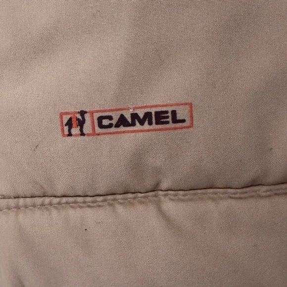 camel • vintage goose down puffer vest suede warm tan neutral outdoor hiking - Picture 3 of 8